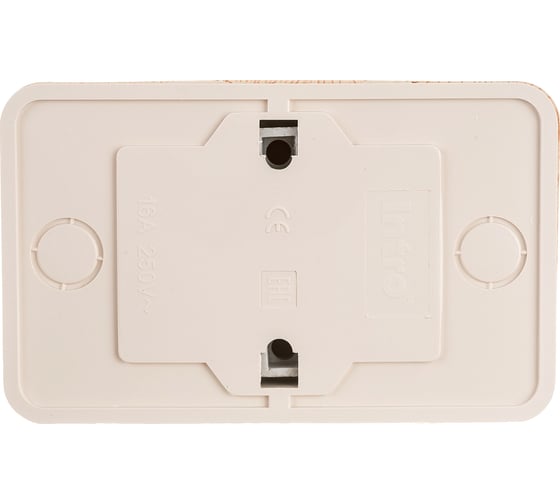 Розетка Intro Quadro 2-203-11 двойная без заземления 2x2P, 16А-250В, IP20, открытая установка, сосна, Б0053798