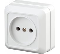 Розетка Intro Quadro без заземления 2P, 16А-250В, IP20, открытая установка, без монтажной пластины, белый, Б0053903