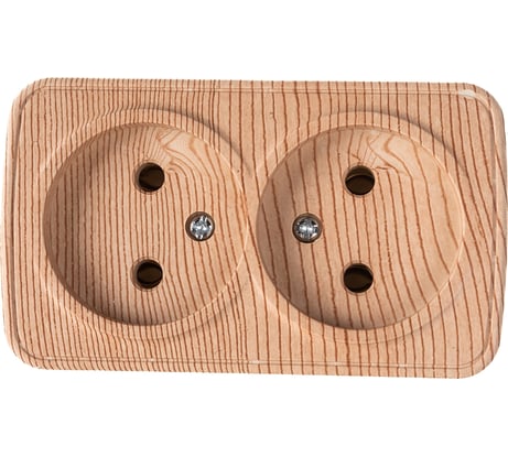 Розетка Intro Polo 3-203-11 двойная без заземления 2x2P, 16A-250В, IP20, открытая установка, сосна, Б0053571