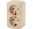 Розетка Intro Polo 3-204-10 с заземлением двойная 2x2P+E Schuko, 16A-250В, IP20, открытая установка, венге, Б0053576 1