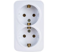 Розетка Intro Polo двойная с заземлением 2x2P+E Schuko, 16A-250В, IP20, открытая установка, Polo, белый, Б0053573