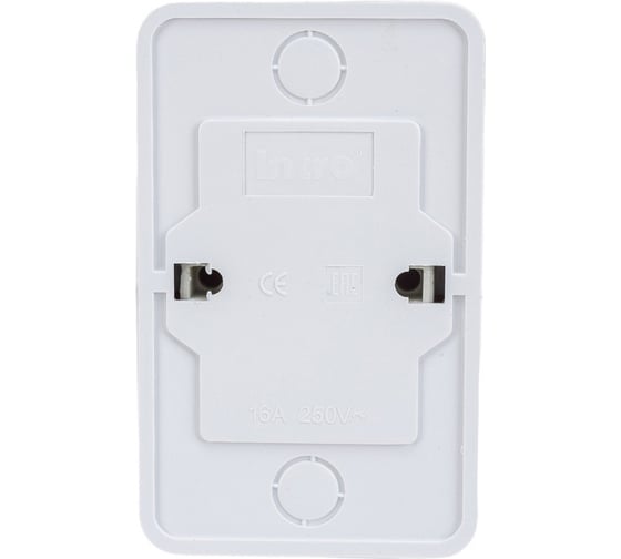 Розетка Intro Quadro двойная без заземления 2x2P, 16А-250В, IP20, открытая установка, Quadro, белый, Б0053792
