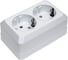Розетка Intro Quadro с заземлением двойная 2x2P+E Schuko, 16А-250В, IP20, открытая установка, белый, Б0053800 3
