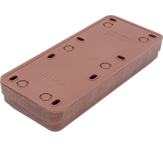 Розетка Intro Quadro 2-205-10 без заземления трехместная 3x2P, 16А-250В, IP20, открытая установка, венге, Б0053815