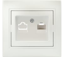 Информационная розетка Intro Plano 1-303-06 RJ45, IP20, СУ, перламутр, Б0053987