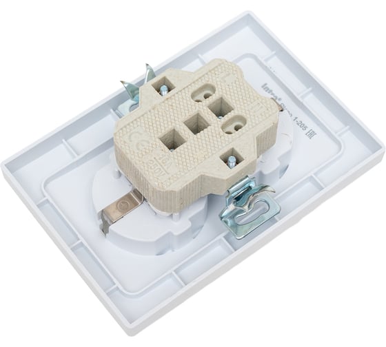 Двойная розетка Intro Plano с заземлением 2x2P+E Schuko, 16А-250В, IP20, СУ, перламутр Б0053920