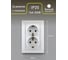 Двойная розетка Intro Plano с заземлением 2x2P+E Schuko, 16А-250В, IP20, СУ, белый Б0053915 3