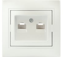 Информационная двойная розетка Intro Plano 1-304-06 2xRJ45, IP20, СУ, перламутр, Б0053988