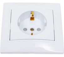 Розетка Intro Plano с заземлением 2P+E Schuko со шторками, 16А-250В, IP20, СУ, белый, Б0053923