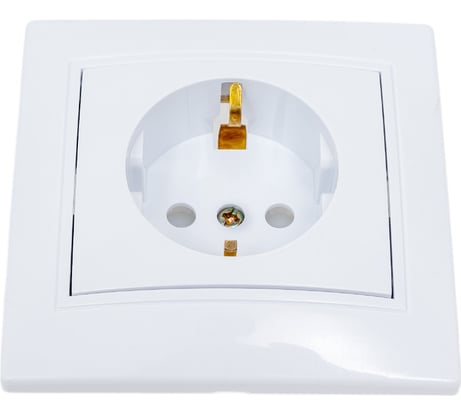 Розетка Intro Plano с заземлением 2P+E Schuko со шторками, 16А-250В, IP20, СУ, белый, Б0053923