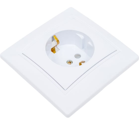 Розетка Intro Plano с заземлением 2P+E Schuko со шторками, 16А-250В, IP20, СУ, белый, Б0053923