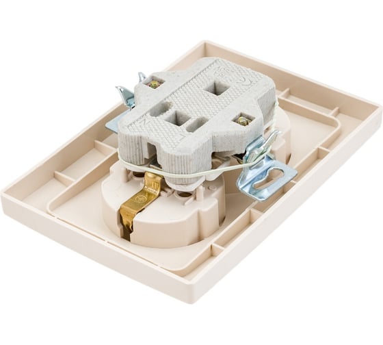 Двойная розетка Intro Plano с заземлением 2x2P+E Schuko, 16А-250В, IP20, СУ, слоновая кость, Б0053916