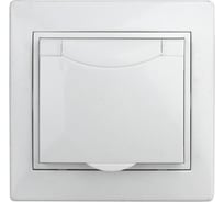 Розетка Intro Plano 1-203-01 с заземлением 2P+E Schuko с крышкой, 16А-250В, IP20, СУ, белый Б0053889