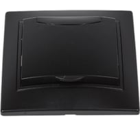 Розетка Intro Plano с заземлением 2P+E Schuko с крышкой, 16А-250В, IP20, СУ, антрацит, Б0053896