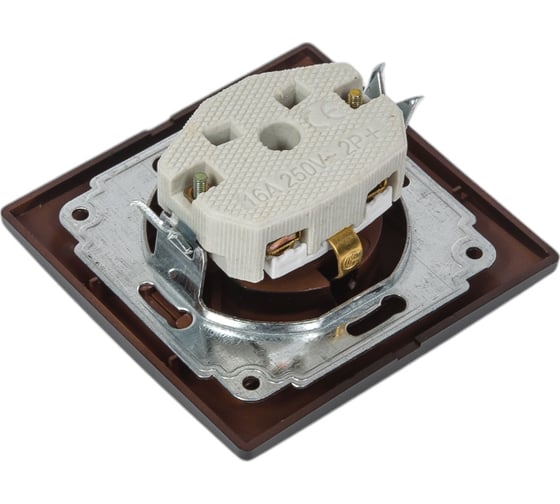 Розетка Intro Plano с заземлением 2P+E Schuko с крышкой, 16А-250В, IP20, СУ, антрацит, Б0053896