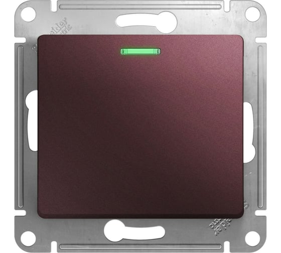 1-клавишный переключатель Systeme Electric Glossa Баклажановый с подсветкой, сх.6а SE GSL001163 1