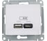 USB розетка Systeme Electric Glossa Белый A+С, 5В/2,4 А, 2x5В/1,2 А GSL000139 1