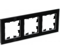 3-ая рамка Systeme Electric AtlasDesign NATURE стекло, черный ATN321003