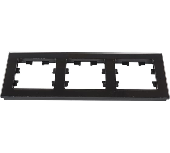 3-ая рамка Systeme Electric AtlasDesign NATURE стекло, черный ATN321003