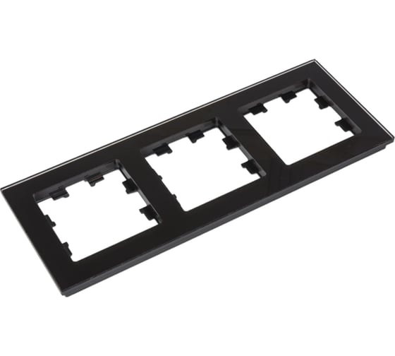 3-ая рамка Systeme Electric AtlasDesign NATURE стекло, черный ATN321003