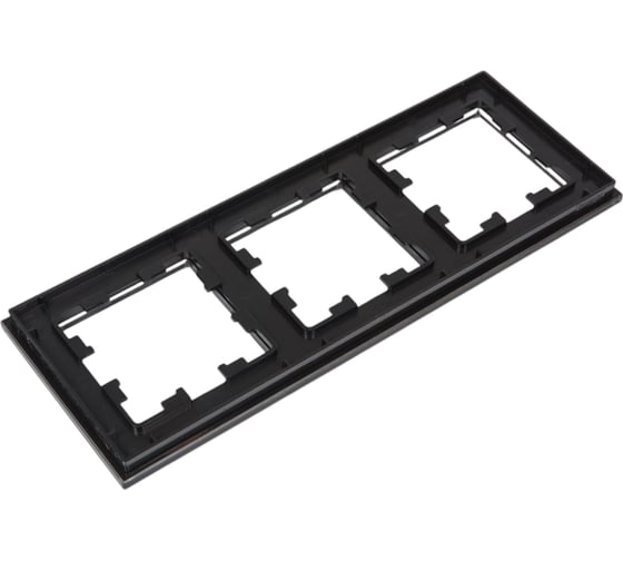 3-ая рамка Systeme Electric AtlasDesign NATURE стекло, черный ATN321003