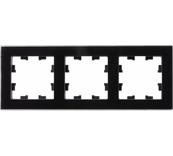 3-ая рамка Systeme Electric AtlasDesign NATURE стекло, черный ATN321003
