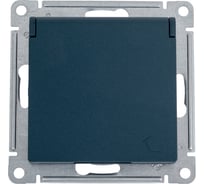 Розетка Systeme Electric AtlasDesign Изумруд, со шторками, с крышкой, 16А SE ATN000846