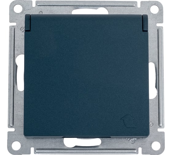 Розетка Systeme Electric AtlasDesign Изумруд, со шторками, с крышкой, 16А SE ATN000846 1