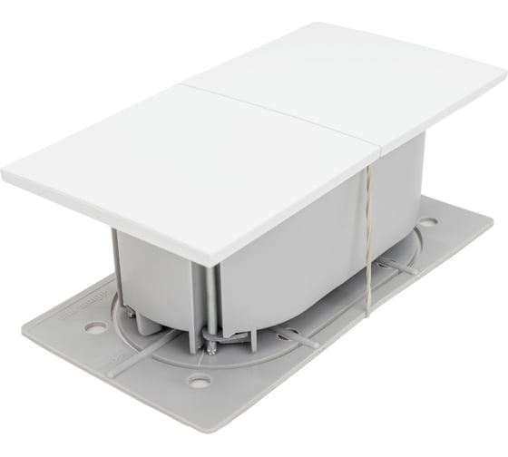Двойная розетка Systeme Electric AtlasDesign Белый, с заземлением, со шторками с крышкой, 16А SE ATN000128