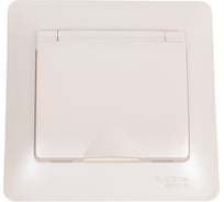 Розетка Systeme Electric Glossa Перламутр с заземлением, со шторками, с крышкой, 16А, IP20 SE GSL000646