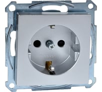 Розетка Systeme Electric Merten SM Алюминий, с заземлением, с защитными шторками SE MTN2300-0460