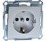 Розетка Systeme Electric Merten SM Алюминий, с заземлением, с защитными шторками SE MTN2300-0460 1