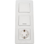 Внутренний блок Systeme Electric Blanca розетка с заземлением 16А, 250В+выключатель+выключатель с подсветкой SE BLNBS101111