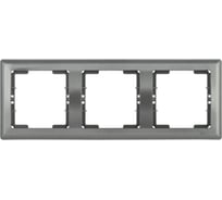 3-местная горизонтальная рамка IEK РГ-3-БА BOLERO антрацит EMB30-K95