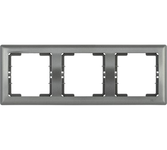 3-местная горизонтальная рамка IEK РГ-3-БА BOLERO антрацит EMB30-K95 1