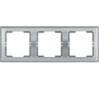 3-местная горизонтальная рамка IEK РГ-3-БС BOLERO серебряный EMB30-K23