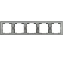 5-местная горизонтальная рамка IEK РГ-5-БА BOLERO антрацит EMB50-K95