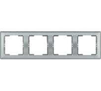 4-местная горизонтальная рамка IEK РГ-4-БС BOLERO серебряный EMB40-K23