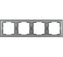 4-местная горизонтальная рамка IEK РГ-4-БА BOLERO антрацит EMB40-K95