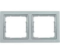 2-местная рамка IEK РУ-2-БС BOLERO Q1 квадратная, серебряный EMB22-K23-Q1