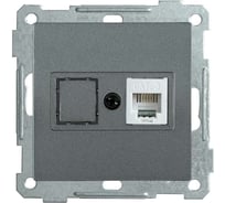 Телефонная розетка IEK РТ12-1-Б RJ12 BOLERO антрацит ETB10-K95