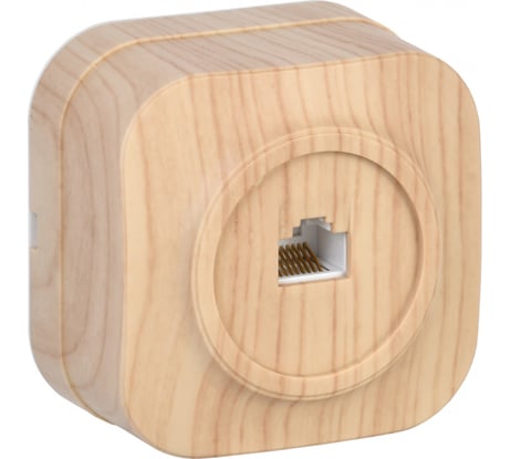 1-ая телефонная розетка IEK РТ20-ХС о/у GLORY сосна ETH10-K34