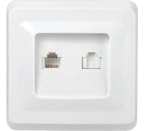 Розетка GENERICA 2-ая комп. и телеф. RJ11/RJ45 ВЕГА белый EIV20-K01-DM