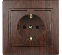 Розетка Intro Plano 1-202-10 с заземлением 2P+E Schuko, 16А-250В, IP20, СУ, венге, Б0053885