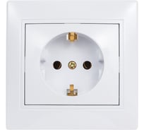 Розетка Intro Plano 1-202-01 с заземлением 2P+E Schuko, 16А-250В, IP20, СУ, белый, Б0053874