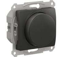Поворотно-нажимной светорегулятор-диммер Systeme Electric Glossa LED, RC, 315Вт, мех., антрацит GSL000730
