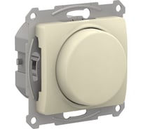 Поворотно-нажимной светорегулятор-диммер Systeme Electric Glossa LED, RC, 315Вт, мех., бежевый GSL000230