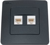 2-ая компьютерная розетка Systeme Electric Blanca с/у антрацит RJ45 BLNIS045456