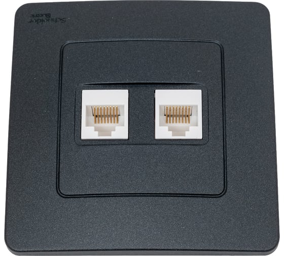 2-ая компьютерная розетка Systeme Electric Blanca с/у антрацит RJ45 BLNIS045456