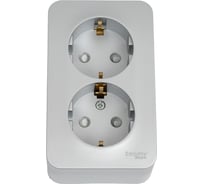 2-ая розетка Systeme Electric Blanca о/у без пласт. алюминий с/з со шт., 16А BLNRA011203